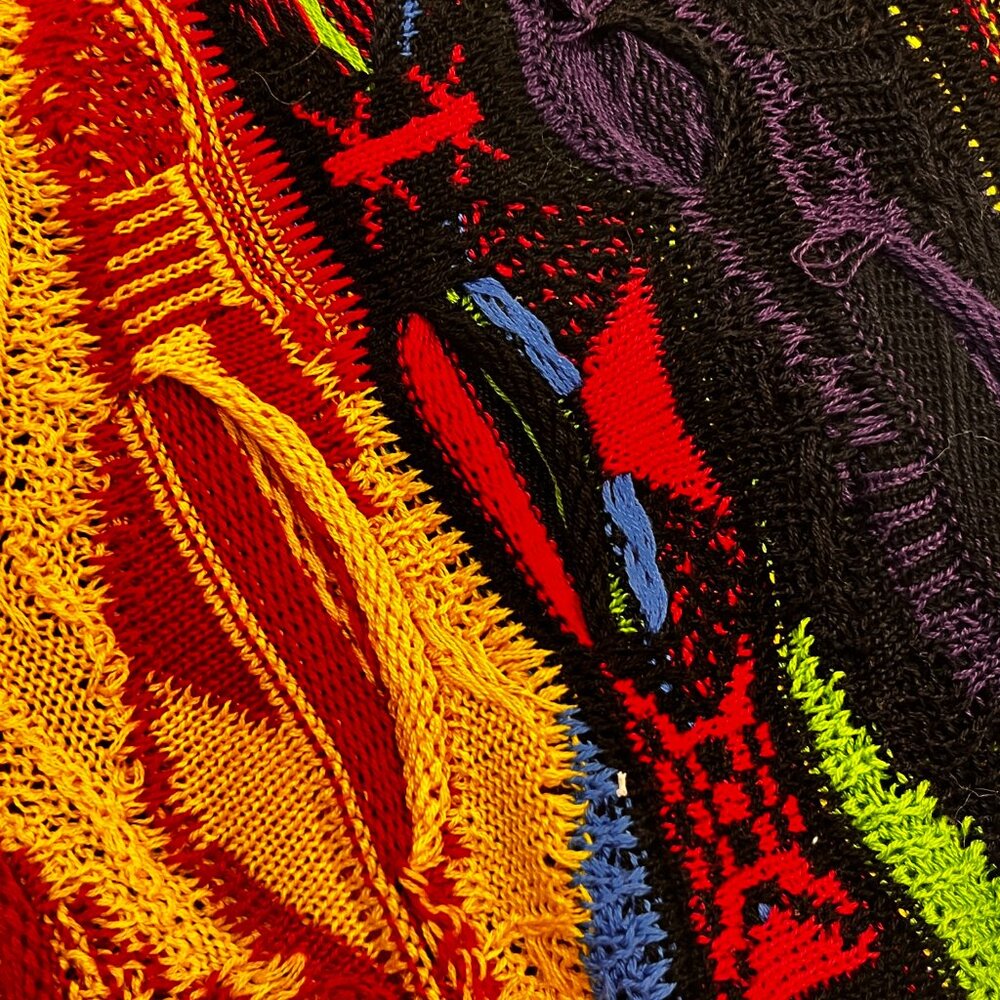 COOGI Australia Rare Vintage Hip-Hop Biggie Smalls 3D Knit Multicolor Sweater - Picture 9 of 17